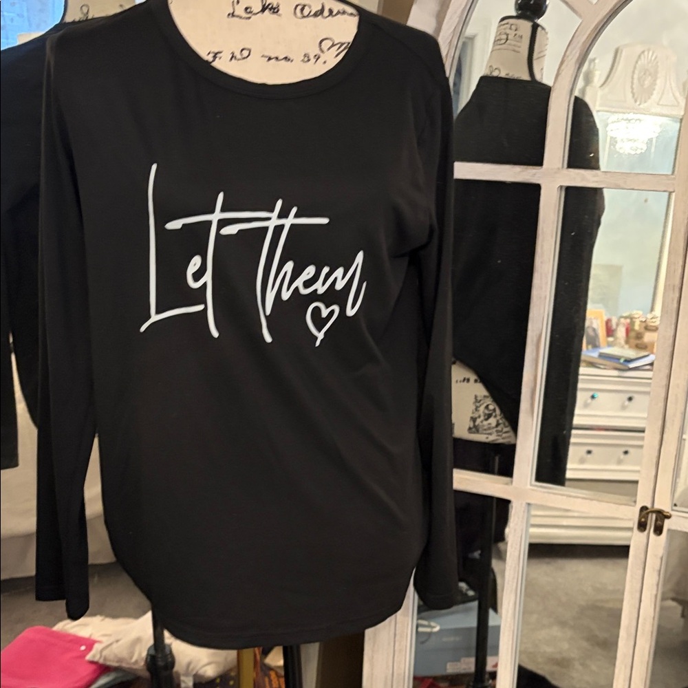 Black Long Sleeve 'Let Them' Top
